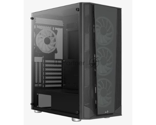 Компьютерный корпус MidiTower AeroCool PRISM-G-BK-v2 ATX Black 4*120mm FRGB fan (4711099471768)