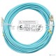 Шнур оптический Cabeus Tight Buffer, Duplex LC/LC, OM3 50/125, LSZH, 10м, Ø 3мм, серый хвостовик, цвет: аква