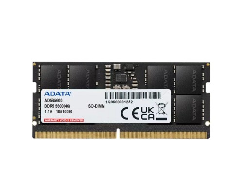 [Модуль памяти] A-data DDR5 16GB 5600MHz AD5S560016G-S RTL PC5-44800 CL46 SO-DIMM 262-pin 1.1В single rank Ret