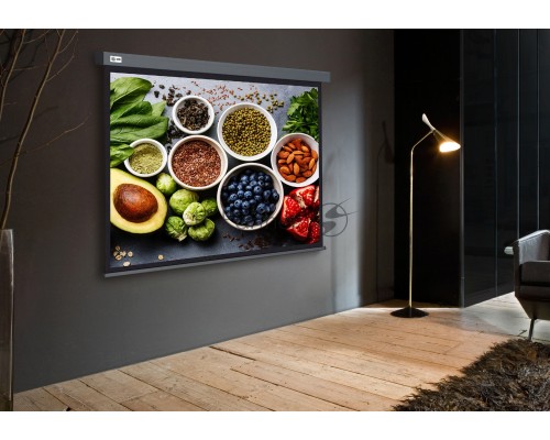 Экран Cactus 150x150см Wallscreen CS-PSW-150X150-SG 1:1 настенно-потолочный рулонный серый
