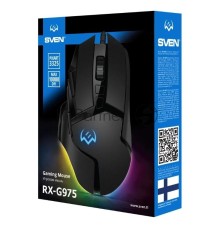 Мышь проводная SVEN RX-G975 черный, 10000 dpi, USB, кнопки - 10