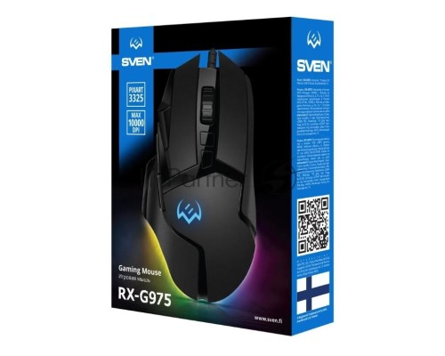 Мышь проводная SVEN RX-G975 черный, 10000 dpi, USB, кнопки - 10