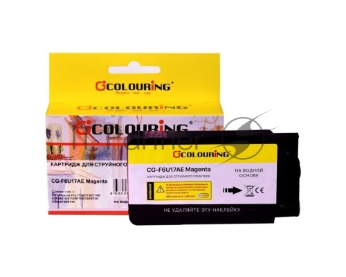 Струйный картридж Colouring CG-F6U17AE (№953XL) с чернилами на пигментной основе Magenta для принтеров HPOfficeJet Pro 7720/7730/7740/8210/8218/8710/8715/8720/8725/8728/8730/8740