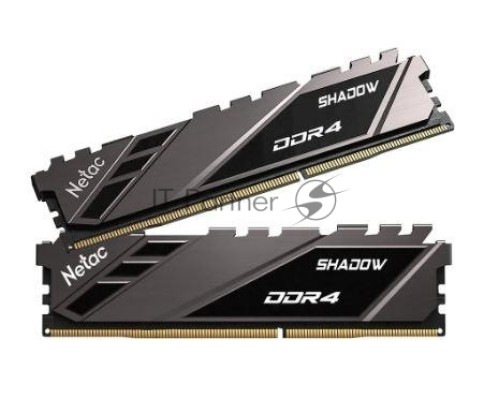 Оперативная память Netac 16Gb DDR4 2666Mhz DIMM PC21300, Shadow II  C19 Black, с радиатором