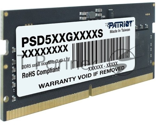 Оперативная память Patriot 16Gb DDR5 4800MHz (1*16Gb) SO-DIMM PSD516G480081S RTL PC5-38400 CL40 260-pin 1.1В dual rank