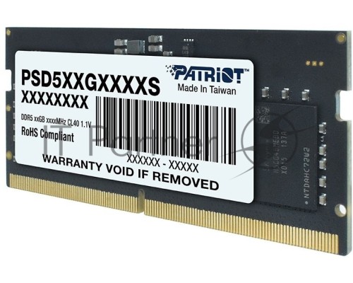 Оперативная память Patriot 16Gb DDR5 4800MHz (1*16Gb) SO-DIMM PSD516G480081S RTL PC5-38400 CL40 260-pin 1.1В dual rank
