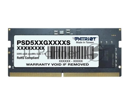 Оперативная память Patriot 16Gb DDR5 4800MHz (1*16Gb) SO-DIMM PSD516G480081S RTL PC5-38400 CL40 260-pin 1.1В dual rank