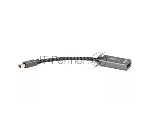 Адаптер miniDP --> HDMI-F 0.15м ,  оплетка, 4K@60Hz, Telecom (TA565)