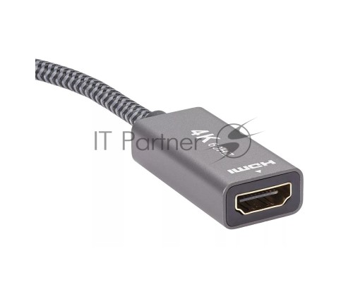 Адаптер miniDP --> HDMI-F 0.15м ,  оплетка, 4K@60Hz, Telecom (TA565)