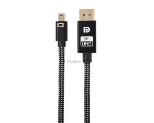 Кабель 1.4V Mini DisplayPort M <--> Display Port M 1,8м  4K@120HZ 8K@60HZ Telecom (TA683M-1.8M)