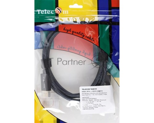 Кабель DisplayPort M-> HDMI M 4K@60Hz 1.8m Telecom,оплетка (TA561M-1.8M)