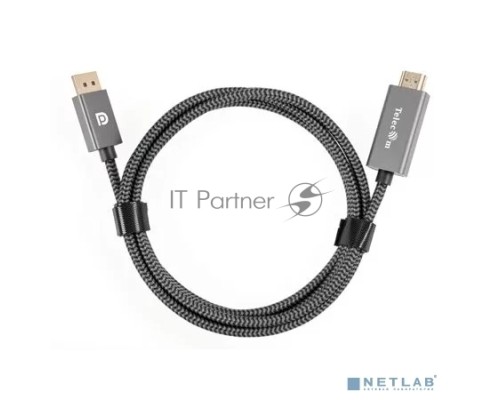 Кабель DisplayPort M-> HDMI M 4K@60Hz 1.8m Telecom,оплетка (TA561M-1.8M)