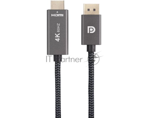 Кабель DisplayPort M-> HDMI M 4K@60Hz 1.8m Telecom,оплетка (TA561M-1.8M)