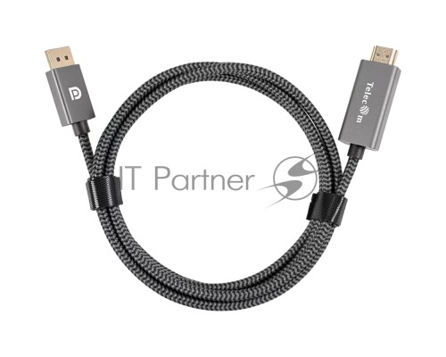 Кабель DisplayPort M-> HDMI M 4K@60Hz 1.8m Telecom,оплетка (TA561M-1.8M)