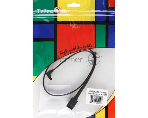 Кабель SATA M --SATA M 3.0V 7 pin  угловой разъем Telecom  0.5m <TUS705-0.5M>