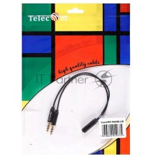 Кабель-адаптер  2*3.5ST(M)/3.5 ST(F), 0.2м, Telecom PRO <TAV205M-0.2M>