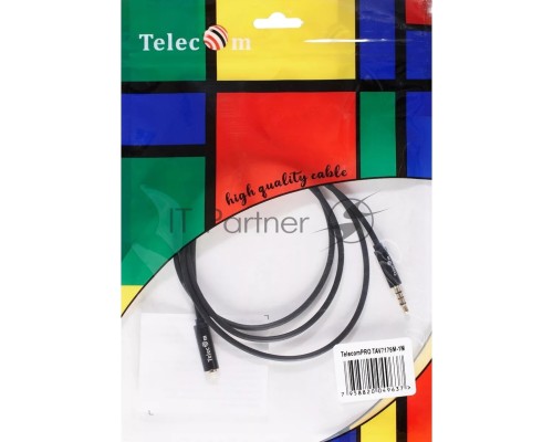Кабель удлинит 3.5 Jack (M) - 3.5 Jack (F), 1м Telecom PRO <TAV7179M-1M>
