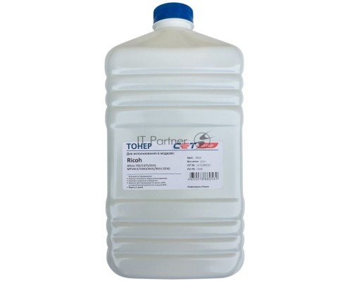 Тонер Cet SD6 CET5289500 черный бутылка 500гр. для принтера RICOH Aficio 550/1075/2051/MP1813/5500/6001/9001