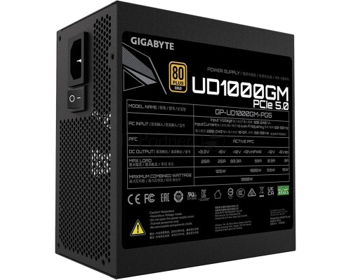 Блок питания Gigabyte ATX 1000W GP-UD1000GM PG5 80+ gold (24+4+4pin) APFC 120mm fan 8xSATA Cab Manag RTL