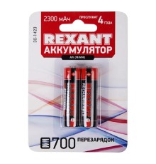 Rexant (30-1423) Аккумулятор Ni-MH AA/HR6, 1,2В, 2300мАч, 2 шт, блистер