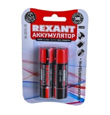 Rexant (30-2010-05) Аккумулятор Li-ion 18650, 3,7В, 2400мАч, без платы защиты, плоский контакт, 2 шт, блистер