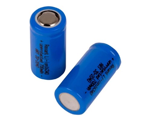 [Аккумулятор] Rexant (30-2040) Аккумулятор Li-ion 16340, 3,7В, 700мАч, без платы защиты, плоский контакт, 10 шт, коробка