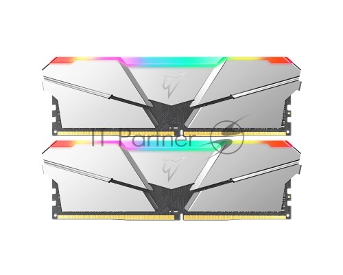 Оперативная память DDR4 Netac Shadow RGB 16GB (2x8GB) 3200MHz CL14 1.35V / NTSRD4P32DP-16S / Silver / with radiator
