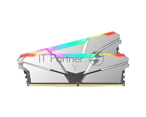 Оперативная память DDR4 Netac Shadow RGB 16GB (2x8GB) 3200MHz CL14 1.35V / NTSRD4P32DP-16S / Silver / with radiator