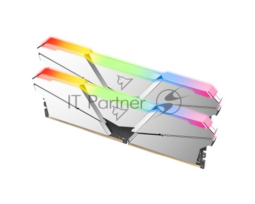 Оперативная память DDR4 Netac Shadow RGB 16GB (2x8GB) 3600MHz CL16 1.35V / NTSRD4P36DP-16S / Silver / with radiator