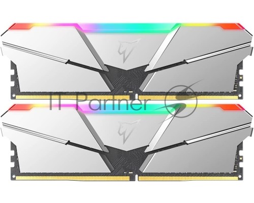 Оперативная память DDR4 Netac Shadow RGB 16GB (2x8GB) 3600MHz CL16 1.35V / NTSRD4P36DP-16S / Silver / with radiator