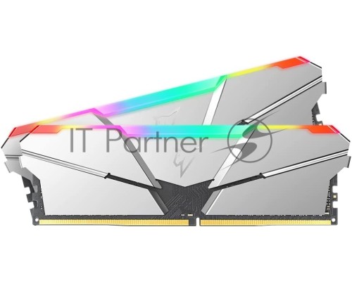 Оперативная память DDR4 Netac Shadow RGB 16GB (2x8GB) 3600MHz CL16 1.35V / NTSRD4P36DP-16S / Silver / with radiator