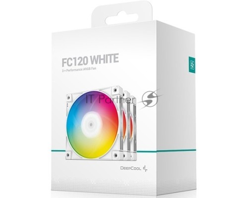 Вентилятор Deepcool FC120-3 in 1 ARGB 120x120x25mm белый 4-pin 28dB 452gr Ret (R-FC120-WHAMN3-G-1)