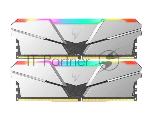 Оперативная память DDR4 Netac Shadow RGB 16GB (2x8GB) 3600MHz CL18 1.35V / NTSRD4P36DP-16SC / Silver / with radiator
