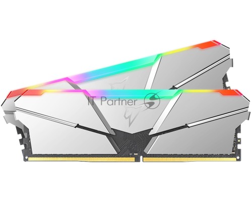 Оперативная память DDR4 Netac Shadow RGB 16GB (2x8GB) 3600MHz CL18 1.35V / NTSRD4P36DP-16SC / Silver / with radiator