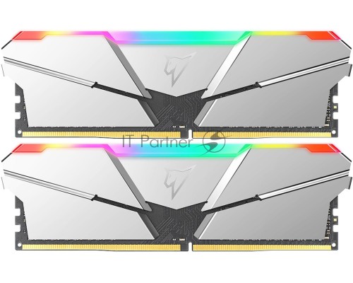 Оперативная память DDR4 Netac Shadow RGB 16GB (2x8GB) 3600MHz CL18 1.35V / NTSRD4P36DP-16SC / Silver / with radiator