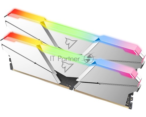 Оперативная память DDR4 Netac Shadow RGB 16GB (2x8GB) 3600MHz CL18 1.35V / NTSRD4P36DP-16SC / Silver / with radiator