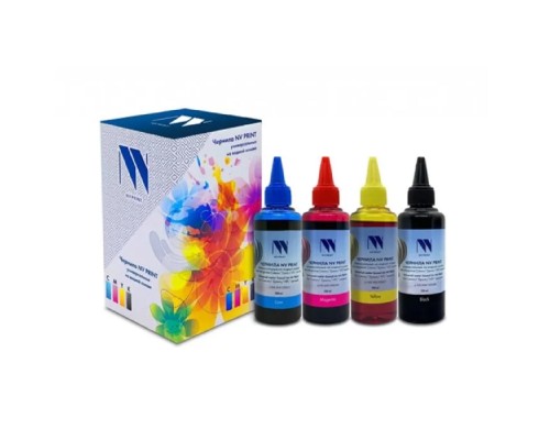 [Расходные материалы] Чернила NV PRINT универсальные на водной основе для аппаратов Canon, комплект 4 цвета по 100 мл совместимые