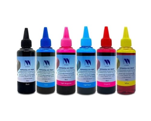 [Расходные материалы] Чернила NV PRINT универсальные на водной основе для canon, Epson, НР, Lexmark, комплект 6 цветов совместимые