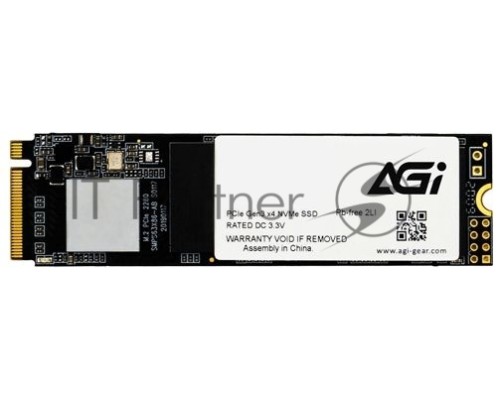 Накопитель SSD AGI 1Tb M.2 2280 AI198 Client SSD PCIe Gen3x4 with NVMe, 2000/1690, IOPS 214/243K, MTBF 1.6M, 3D NAND TLC, 400TBW, 0,37DWPD, RTL (610347) {100}