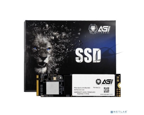 Накопитель SSD AGI 1Tb M.2 2280 AI198 Client SSD PCIe Gen3x4 with NVMe, 2000/1690, IOPS 214/243K, MTBF 1.6M, 3D NAND TLC, 400TBW, 0,37DWPD, RTL (610347) {100}
