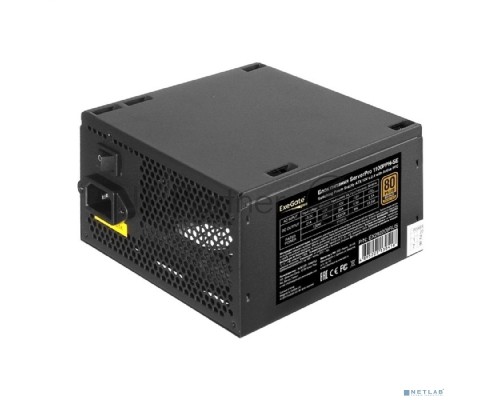 Серверный БП 1100W ExeGate EX292209RUS ServerPRO 80 PLUS® Bronze 1100PPH-SE (ATX, for 3U+ cases, APFC, КПД 89% (80 PLUS Bronze), 12cm fan, 24pin, 2x(4+4)p, 6xPCI-E, 8xSATA, 4xIDE, box, black)