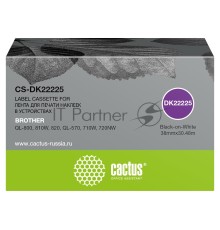 Картридж ленточный Cactus CS-DK22225 DK-22225 38мм, черный шрифт, белый фон, 30.48м  для Brother QL-800, 810W, 820, QL-570, 710W, 720NW