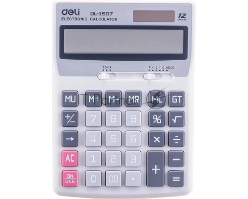 Калькулятор настольный Deli Core E1507 светло-серый 12-разр.