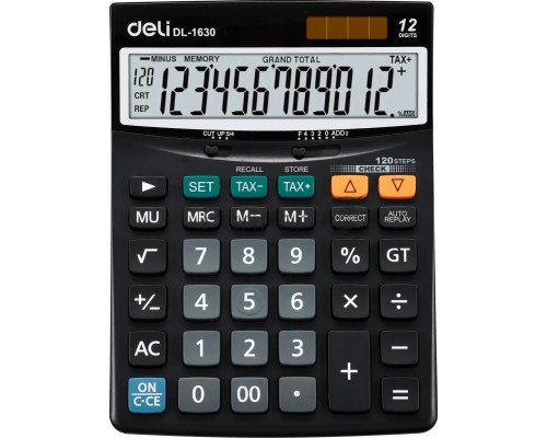 Калькулятор настольный Deli Core E1630 черный 12-разр.
