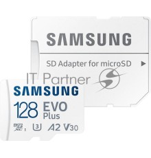 Флеш карта microSDXC 128GB Samsung EVO Plus Memory Card Samsung MB-MC128KA UHS-I U1 Class 10, Adapter, 130 MB/s, 10000 циклов, - 25°C to 85°C, RTL