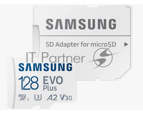 Флеш карта microSDXC 128GB Samsung EVO Plus Memory Card Samsung MB-MC128KA UHS-I U1 Class 10, Adapter, 130 MB/s, 10000 циклов, - 25°C to 85°C, RTL