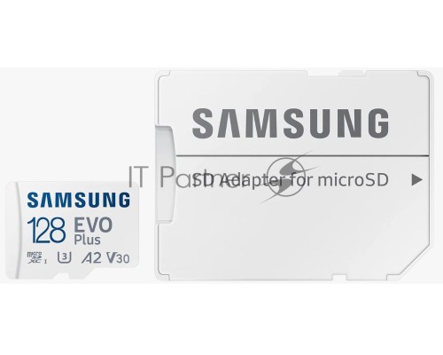 Флеш карта microSDXC 128GB Samsung EVO Plus Memory Card Samsung MB-MC128KA UHS-I U1 Class 10, Adapter, 130 MB/s, 10000 циклов, - 25°C to 85°C, RTL