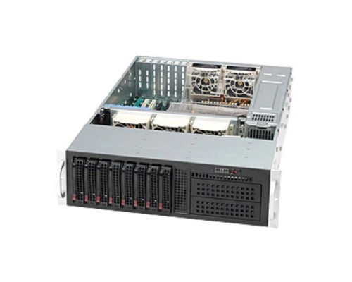 [Корпус] SuperMicro CSE-835TQC-R1K03B Корпус 3U 8-Port Backplane Supports 8 x 3.5" SAS3/SATA3 HDD/SSD with 2x mini SAS HD connectors,1000W Redundant High-efficiency Titanium Level Power Supplies,7x Full-h