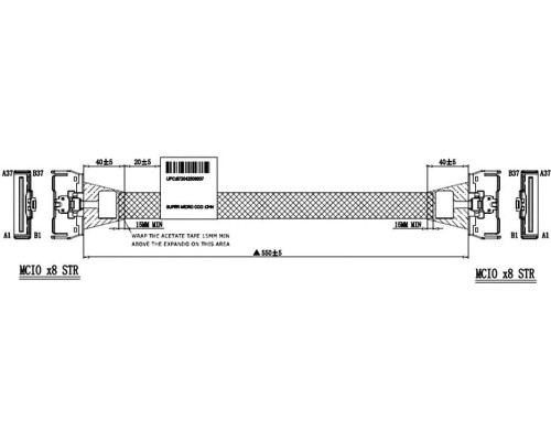 [Опция к серверу] Кабель SuperMicro CBL-MCIO-1255M5FH