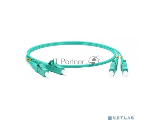 Комм. шнур оптический Hyperline, Duplex LC/LC, OM3 50/125, LSZH, 30м, Ø 2мм, голубой хвостовик, цвет: голубой